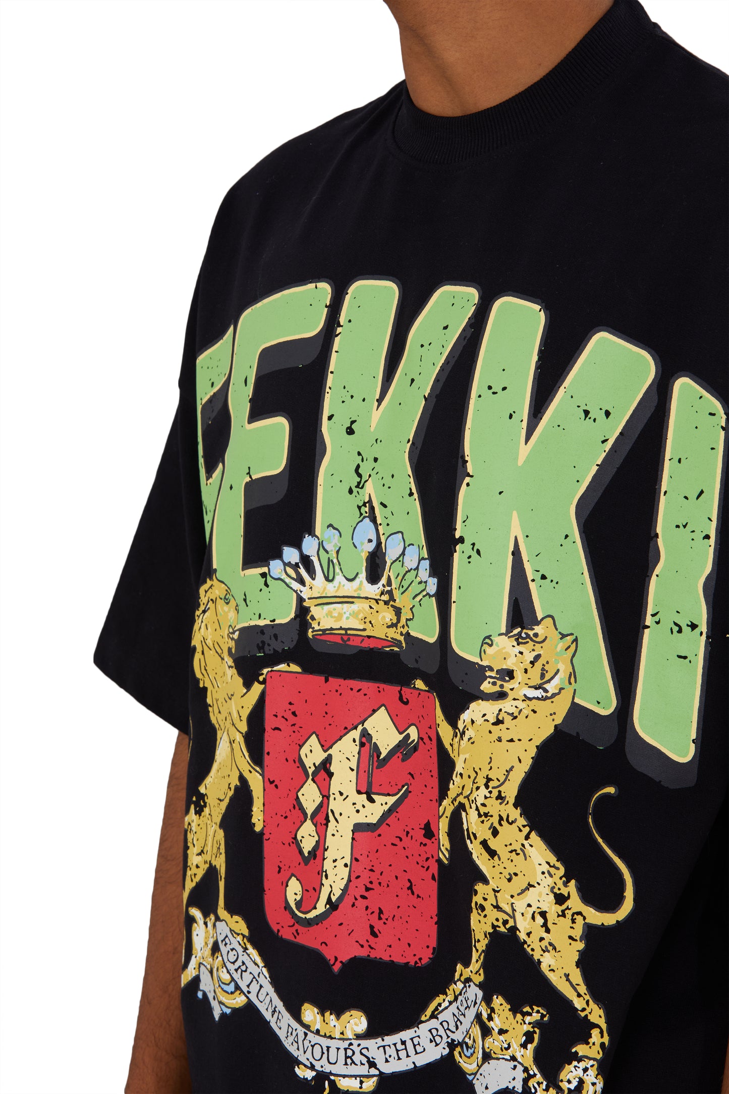The Legacy Tee by Fekki is a striking black t-shirt featuring an emblem that embodies strength and identity. Crafted from 100% cotton, this tee offers a perfect balance of style and comfort, making it ideal for individuals who appreciate subtle yet impactful fashion. The Legacy Tee is designed for those who value limited-edition pieces that reflect a sense of belonging and pride. With its sleek silhouette and unique emblem, it seamlessly fits into any wardrobe. Enjoy free shipping across India