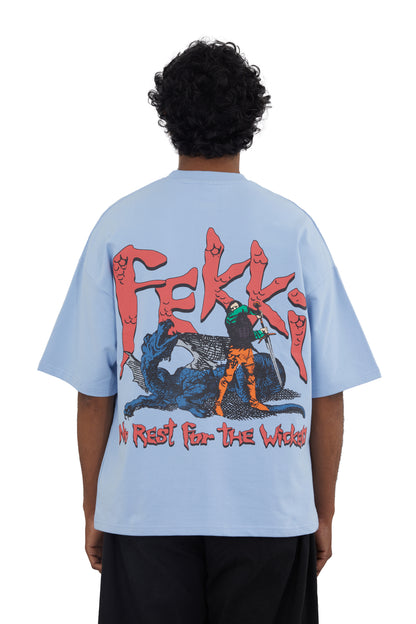 The Wicked Tee by Fekki is a bold blue t-shirt featuring the striking phrase, "No rest for the wicked." This eye-catching design appeals to those who embrace a rebellious spirit and a fearless attitude. Made from 100% cotton, the tee is both comfortable and durable, making it perfect for daily wear or special occasions. The vibrant blue color combined with the bold text ensures that this limited-edition piece stands out in any wardrobe. Enjoy free shipping across India, with worldwide shipping available. Em